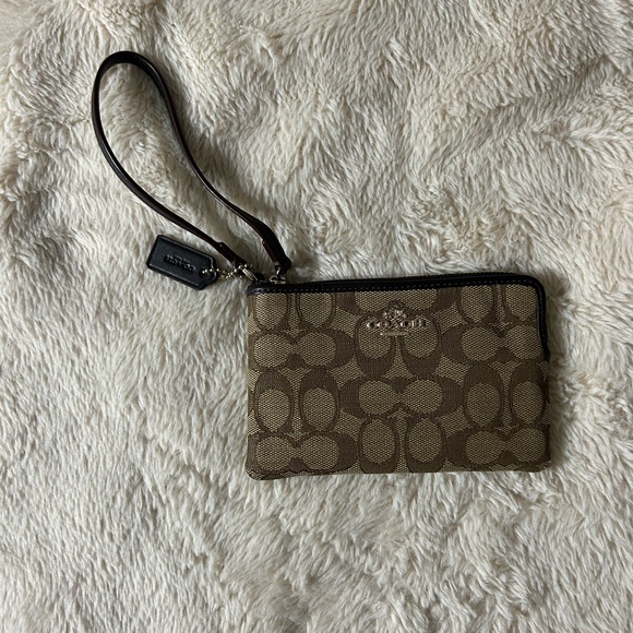 Coach Tan Signature Wristlet - Picture 2 of 7
